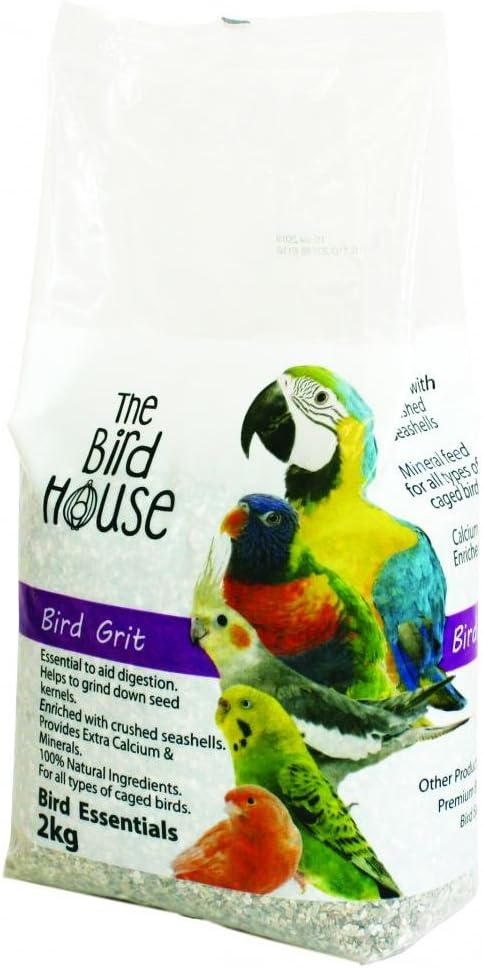Happy Pet Bird Grit Premium Natural Mineral Supplement Healthy Calcium Rich for Digestive Health Food Ideal for Caged Parrots Finches Cockatiels 2Kgs