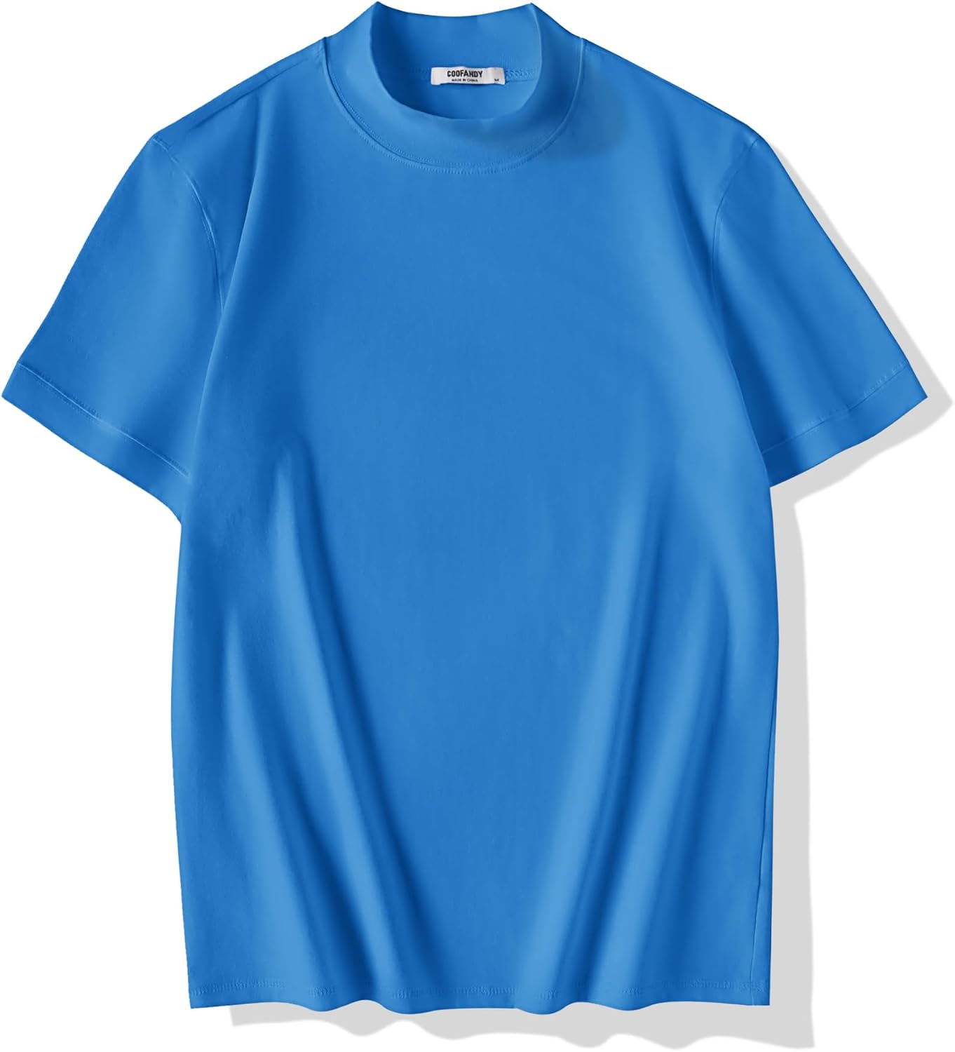 COOFANDY Mens Mock Turtleneck Shirts Casual Premium Cotton Short Sleeve Shirt Basic Half Neck T-Shirts - Image 4