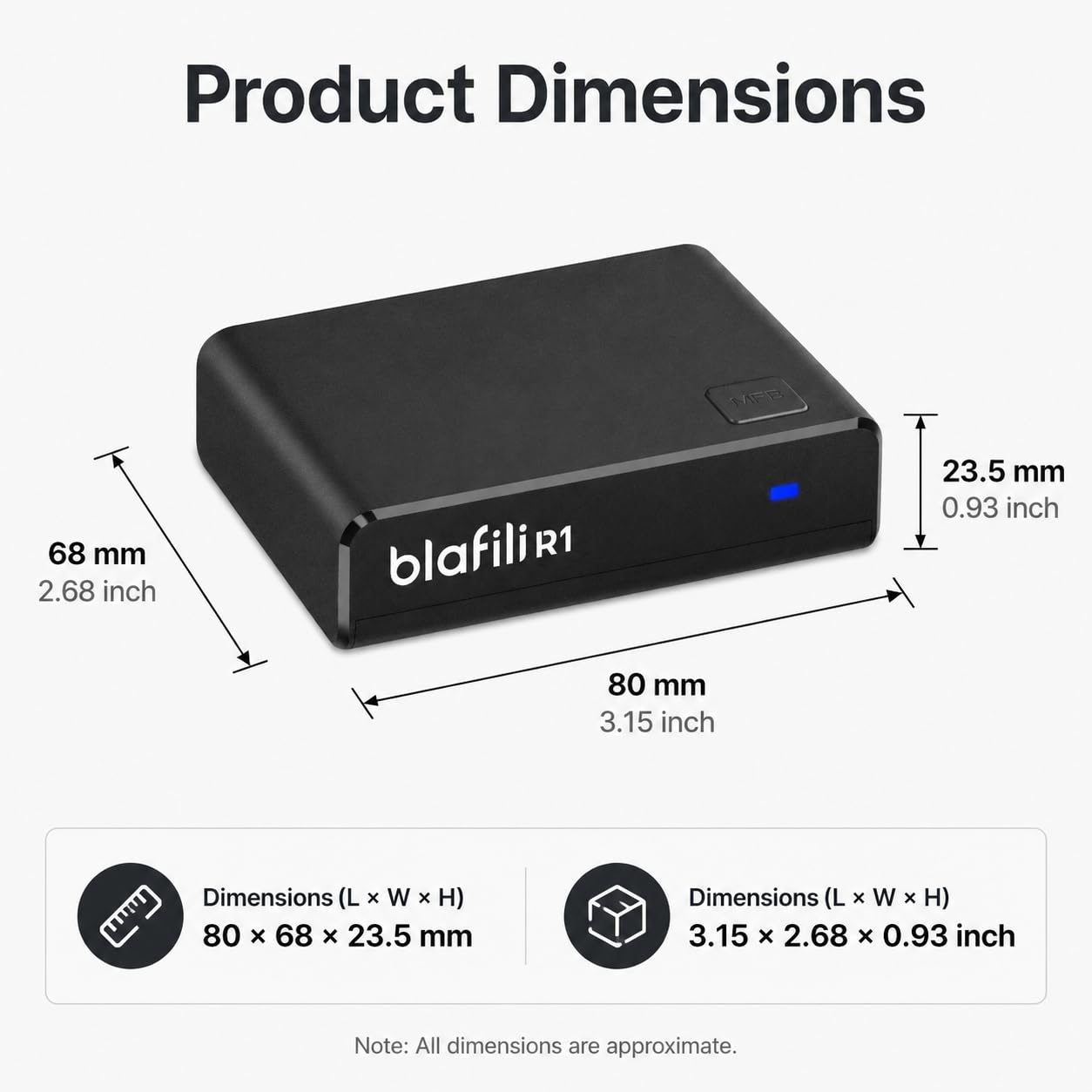 Odbiornik Bluetooth R1 do domowego stereo, wyjścia RCA i wejścia zasilania