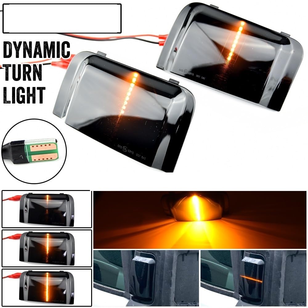 indicatori Specchio Laterale 2 Pezzi per Citroen per Jumper per Fiat per Ducato per Peugeot per Boxer Conchiglia Affumicata Indicatori di Direzione per Auto Impermeabile