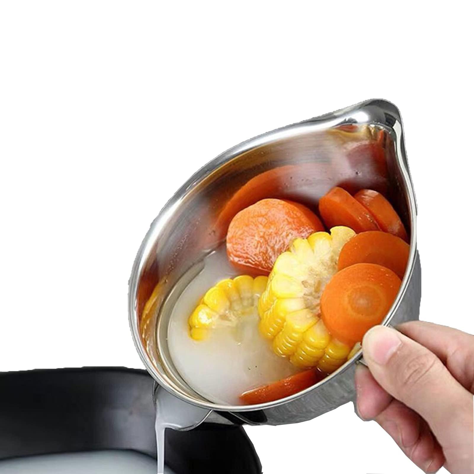 Öl-Fettabscheider Schüssel Öl Fettfilter 304 Edelstahl Fettabscheider Kanne ölabscheider Suppe Sieb Soße Schüssel mit Griff Soßenabscheider Fetttrennkanne Ölfiltersieb Mehrzweck Fettölfiltersieb
