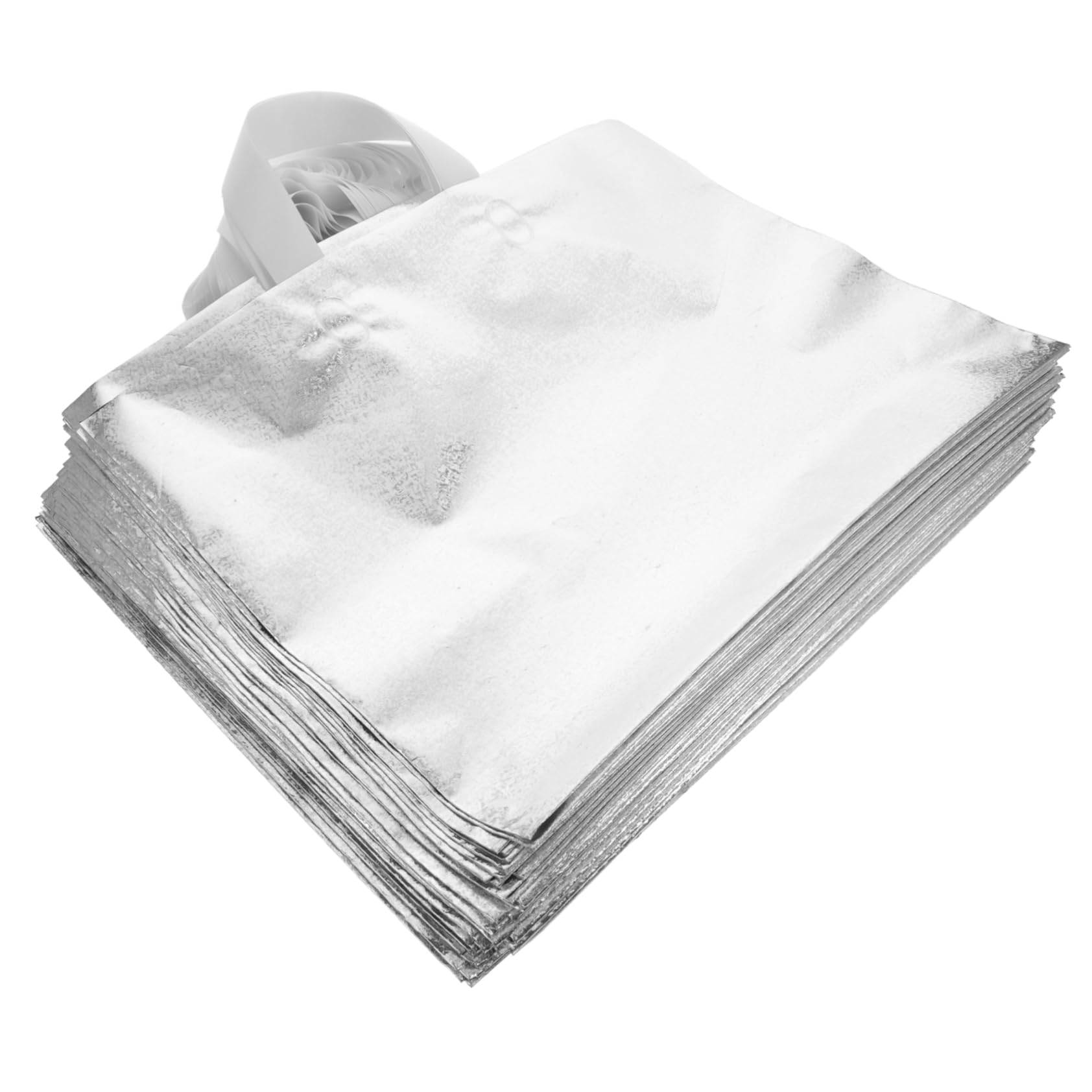 MOLUCKFU 50pezzi Sacchetti Pe Lucido e Opaco Con Manico Perfetti Per Compleanni Matrimoni Feste e Occasioni Speciali