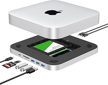 Mac Mini Dock, Hub USB C com compartimento SSD duplo - Serve para