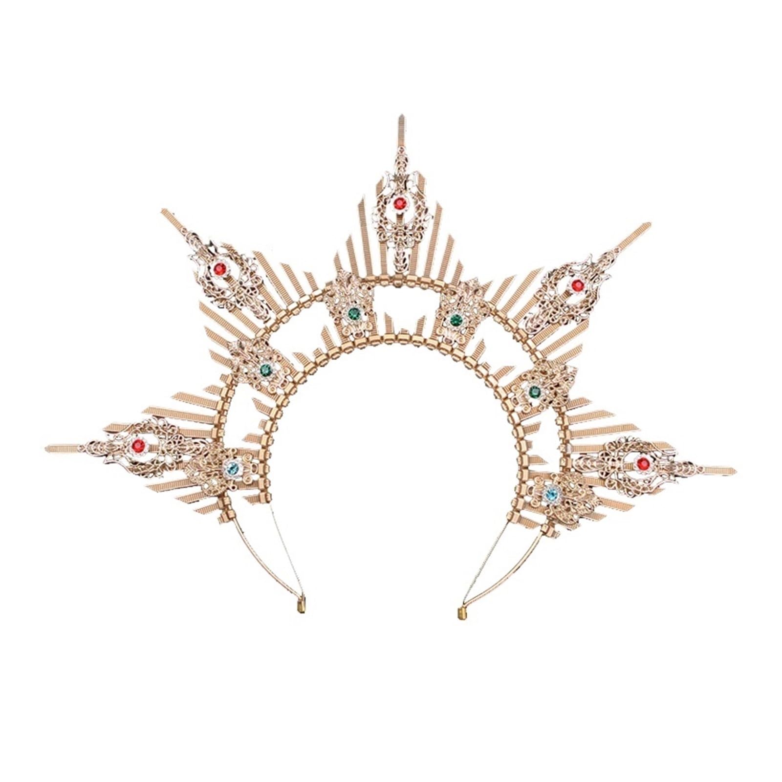 Podwójna Warstwa Halo Crown Zip Tie Spiked Halo Crown Headpiece Goddess Na Halloween Na Różne Okazje