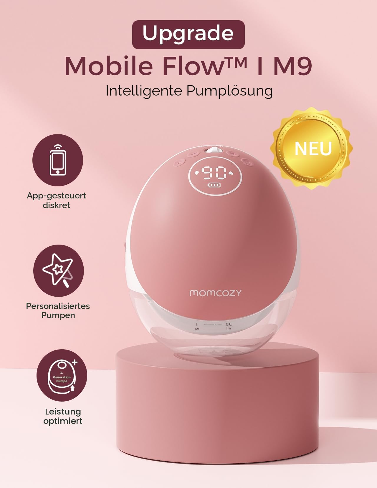 Momcozy Freihändige Milchpumpe Elektrisch & App