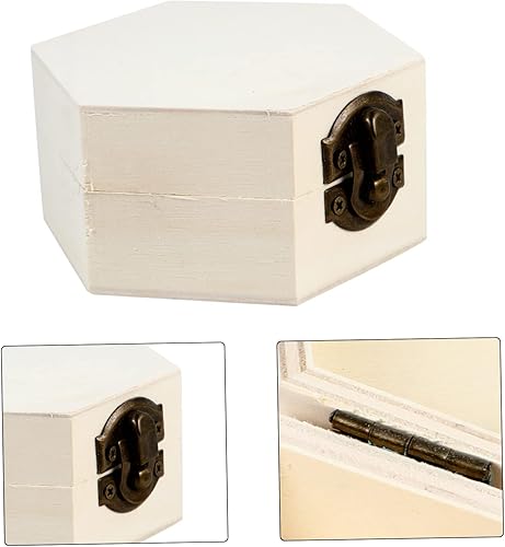 Miniatura 8 de ARTIBETTER Cajas de regalo de madera 2pcs caja de joyería hexagonal árbol de loto pirata niño dama de honor caja lisa