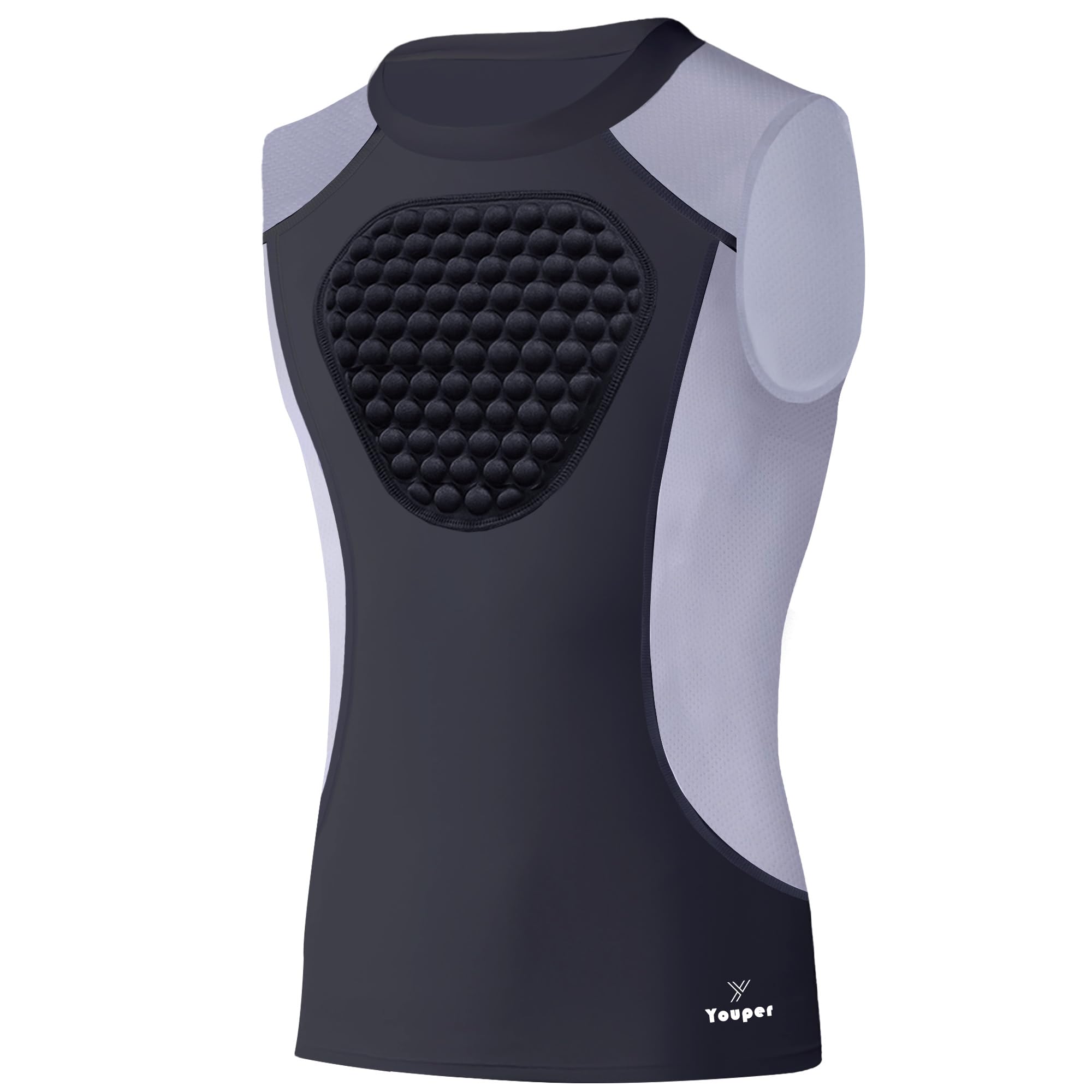 Youper Adult Padded Chest Protector Shirt, Heart-Guard/Sternum Protection for Baseball, Football, Lacrosse & Goalies