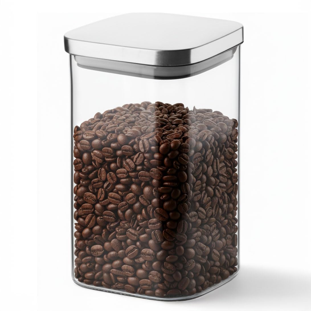 Deconox 1100ml Sızdırmaz Vakumlu Metal Kapaklı Borosilikat Cam Kavanoz – Hava Geçirmez & Dayanıklı Gıda Saklama Kabı (10cm x 17cm)