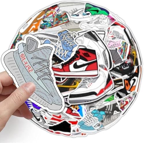 Maseihels 50Pcs Fashion Sport Shoes Sneakers Doodle Pvc Waterproof Stickers Cute Funny Trendy Decals For Teens Kids Adults Colorful Sticker Pack For Laptop Phone Skateboard Luggage Water Bottle #TOP3
