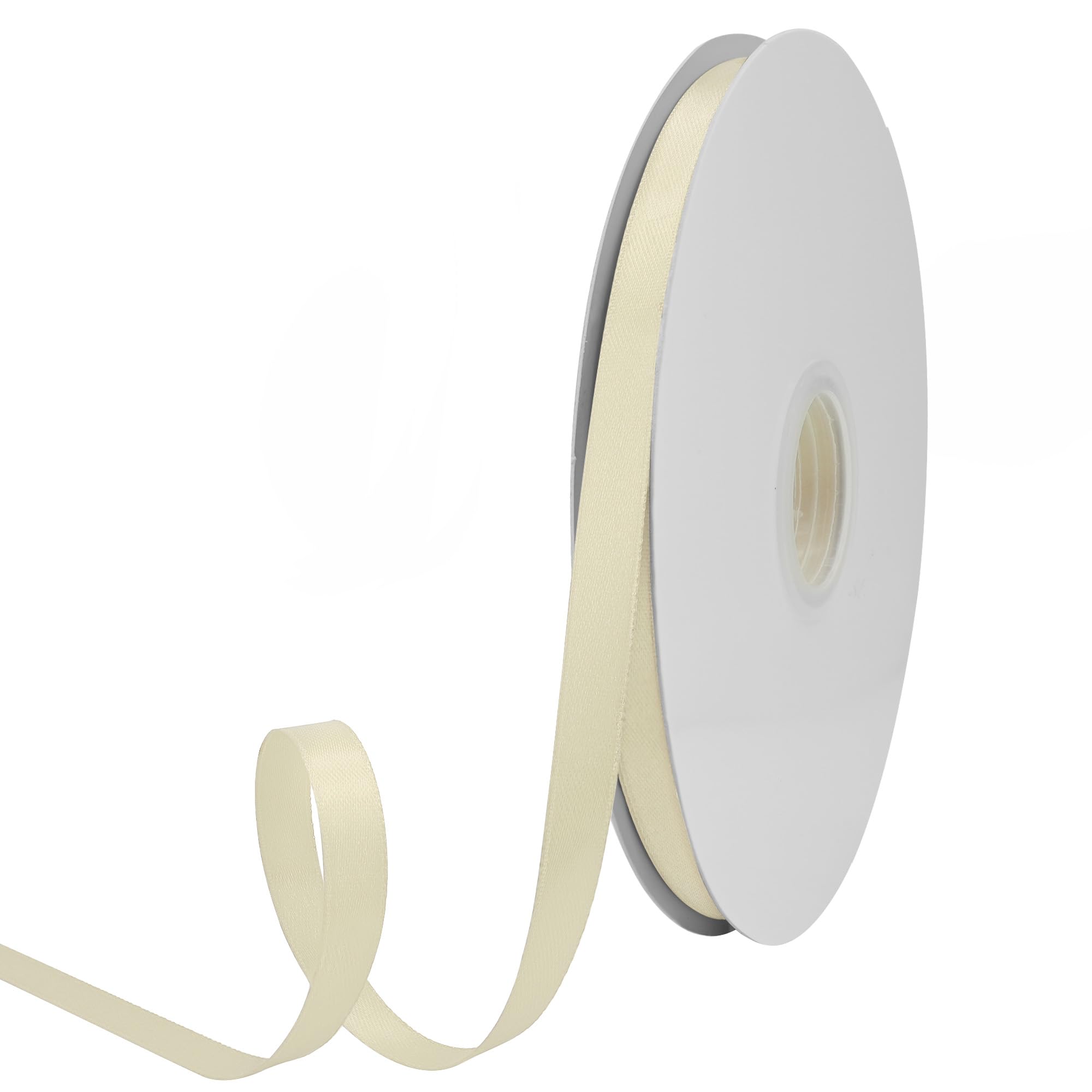 GTYBOVA 3/8 Inch x 50 Yards Double Face Ivory Satin Ribbon 100% Polyester Multiple Colors Available Ideal for Gift Wrapping Crafts Wedding Decor