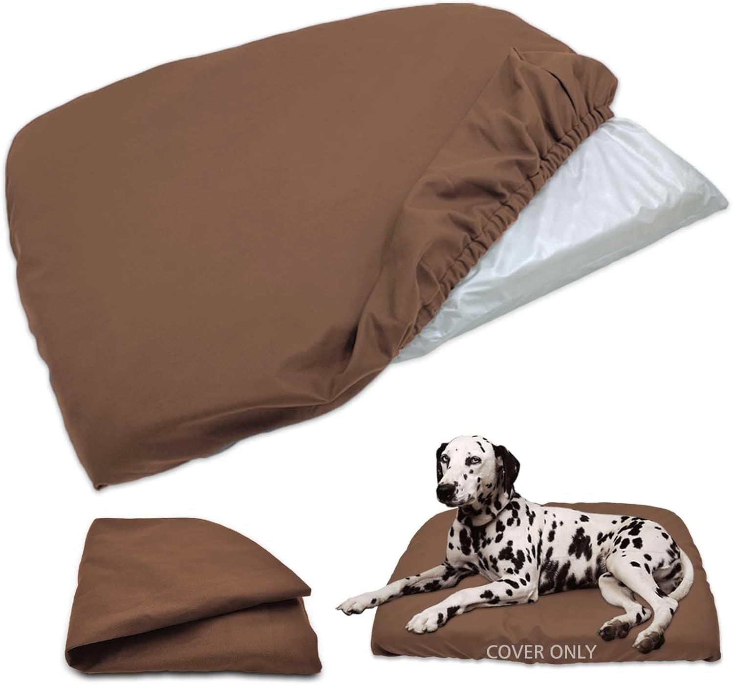 Dog Bed Cover Waterproof Replacement Machine Washable Covers for 41x27 Inch Dog Bed Heavy Duty Scratch Resistant Mattress Protector Pet Bed Cover Only Brown
