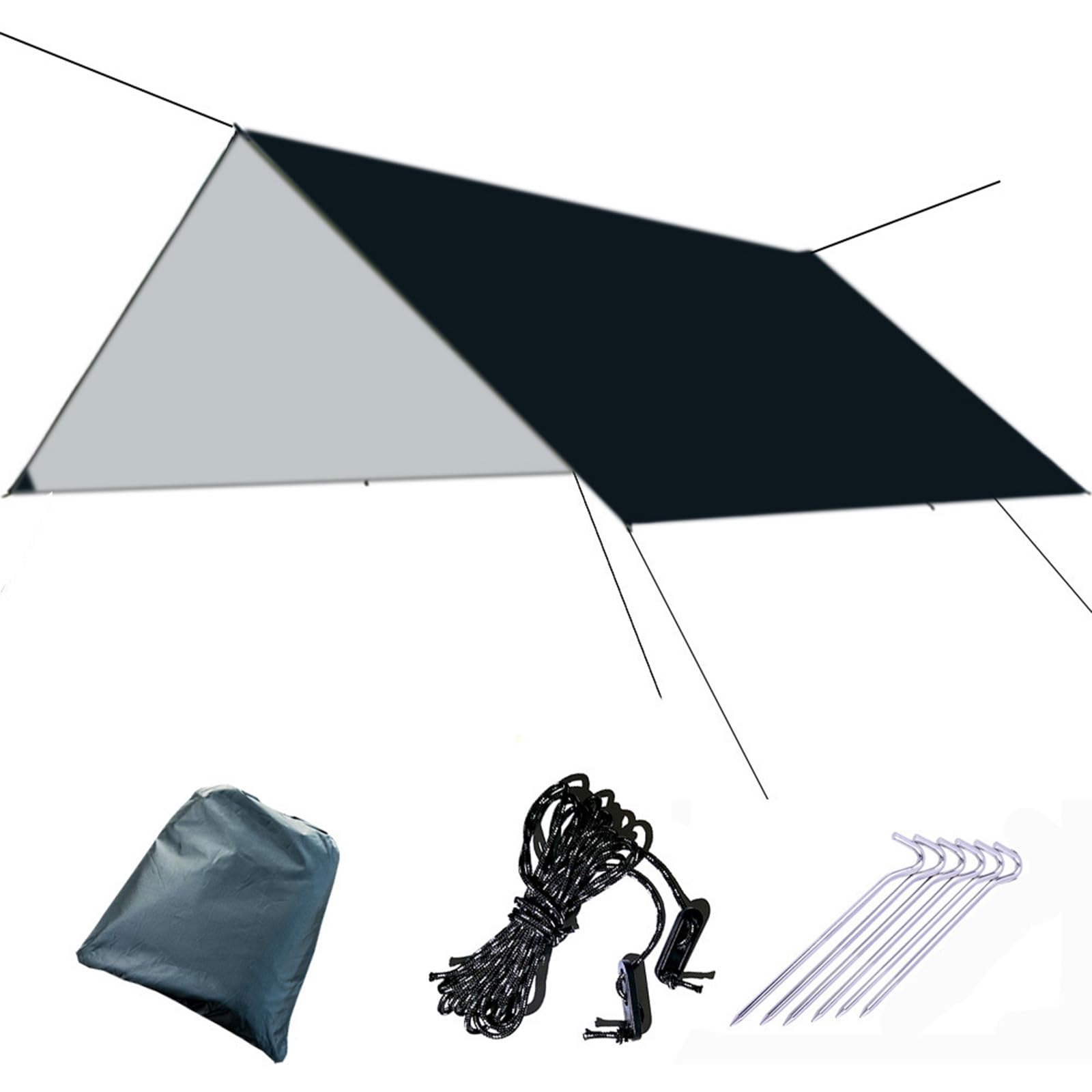 Large Bean Green Tarps Set Shelter Canopies Tent Shade Portables Rain for Beach Activity Durability Camping