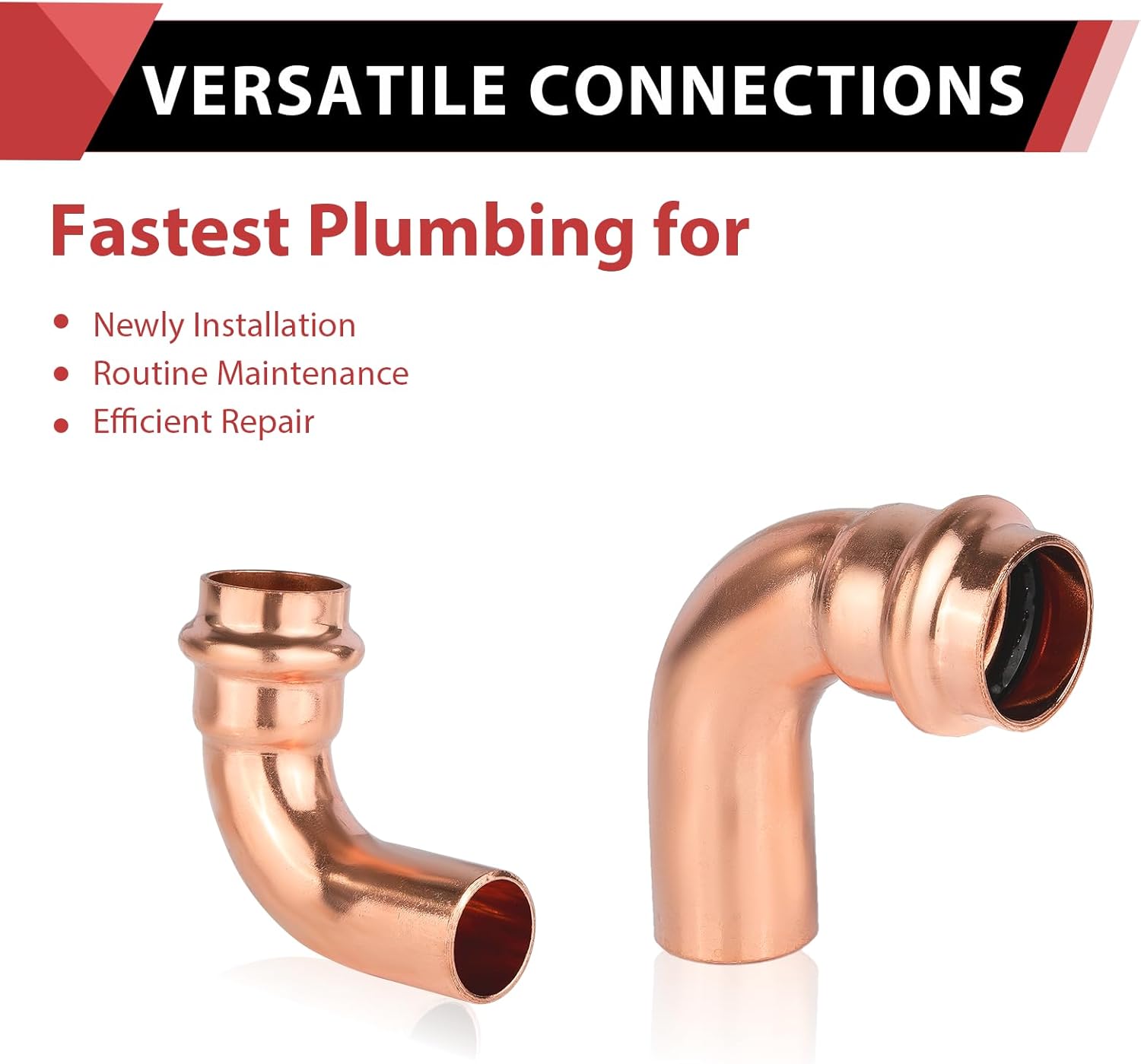 (Pack of 10) EFIELD 3/4" x 3/4" Copper Press Fit 90 Degree Street Elbow Fittings For Copper Tube Connection (3/4-inch),(PRESS035)