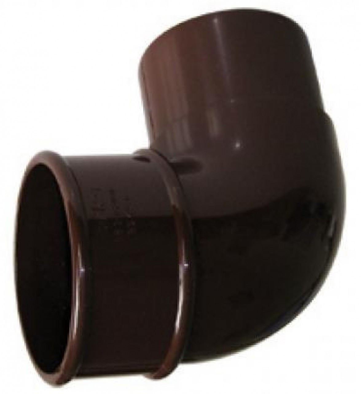 FLOPLAST 68mm Round Gutter Pipe 92.5 Degree Offset Bend - Brown