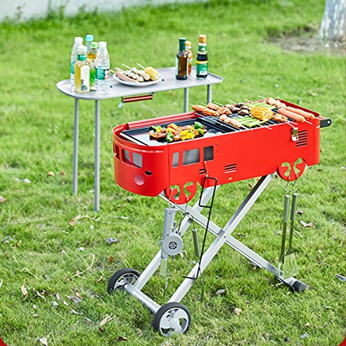 ZMJGLL Camping Plegable Car Barbacue Grill, con Mesa Plegable en casa al Aire Libre Picnic de la Parrilla de carbón