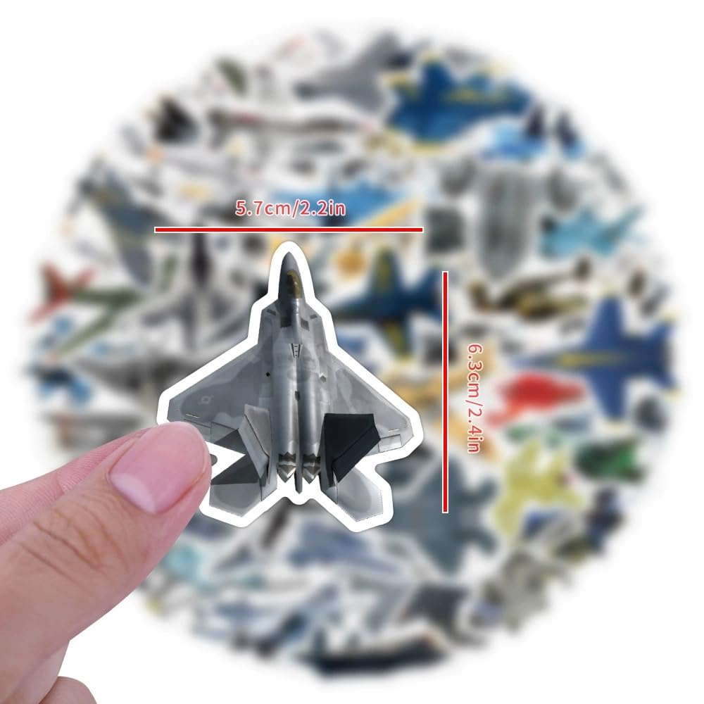 Kids Teens Airplane Stickers 50PCS Fighter Plane Stickers Military Aircraft Stickers for Teens Boys Men Laptop Water Bottles Helmet Luggage Phone Skateboard Bike Bumper - Image 3