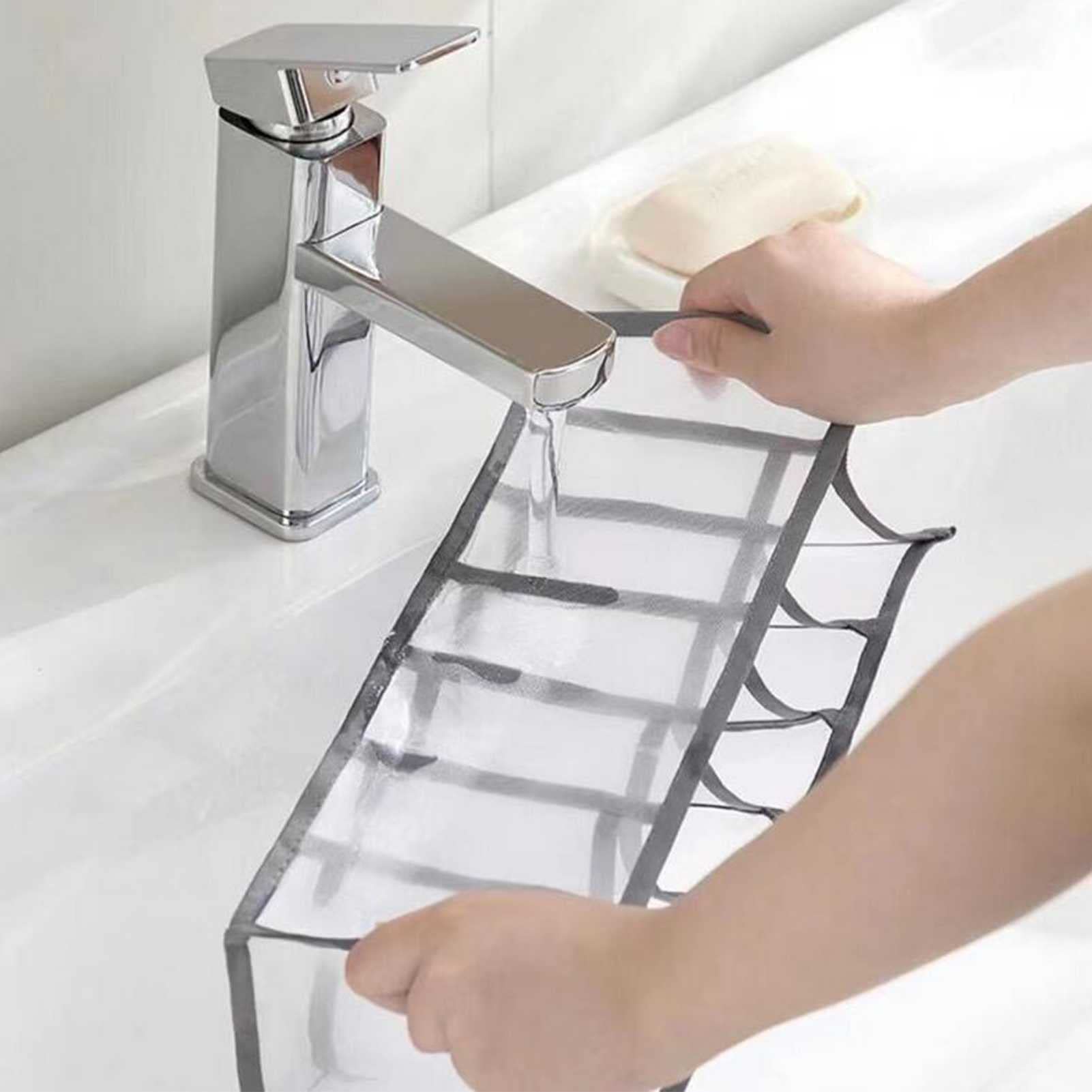Organizador de armarios, Organizador de cajones Plegables de Malla de 7 Compartimentos, fácil de Limpiar, for Jeans, Leggings, Ropa Interior, Calcetines, Camisetas (4 Piezas)