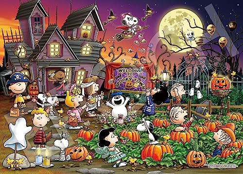 エポック社 500ピース ジグソーパズル PEANUTS スヌーピー ハロウィンナイト (38×53cm) 06-704s のり付き ヘラ付き 点数券付き EPOCHのサムネイル