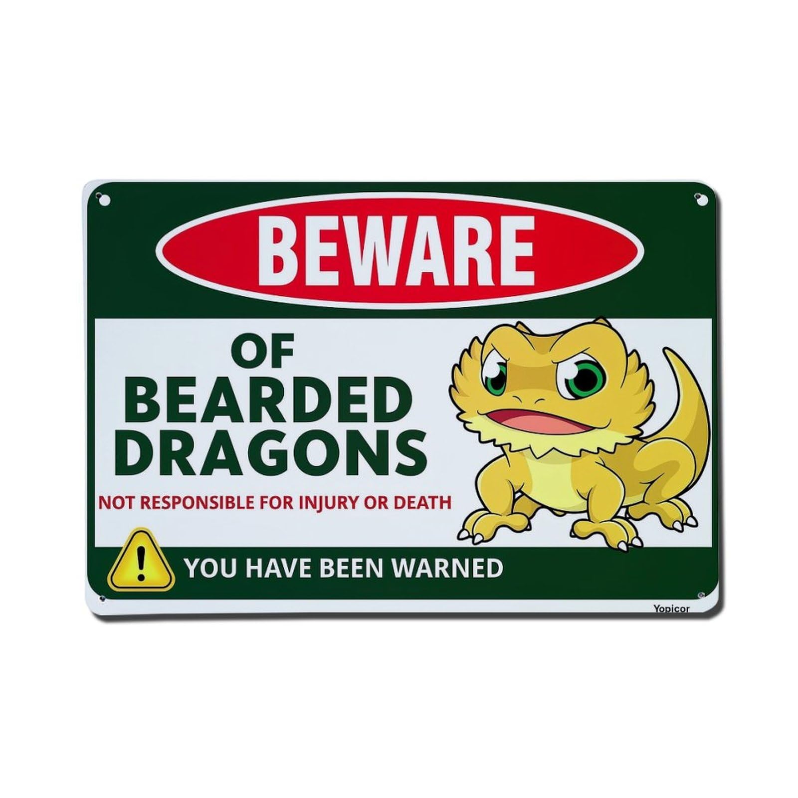 Nestemfo Vintage Beware Of Bearded Dragons Sign Tin Sign Metal Sign, Living Room,Bar, Home, Bedroom Wall Decor,Retro Metal Poster 8X12 Inches
