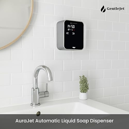 Miniatura 7 de AuraJet - Dispensador automático de jabón líquido sin contacto, niveles ajustables, pantalla digital, cuerpo de aleación de aluminio, dispensador