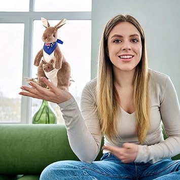 Kangaroo Plush Toy, Simulated Animal Plush Doll, Cuddly Kangaroo Toy, Realistic Plush Ornament, Home Decor Gift for Friends & Teens