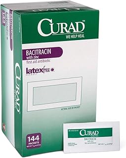 CURAD Bacitracin Ointment with Zinc, 0.9 g Foil Packet, Box of 144