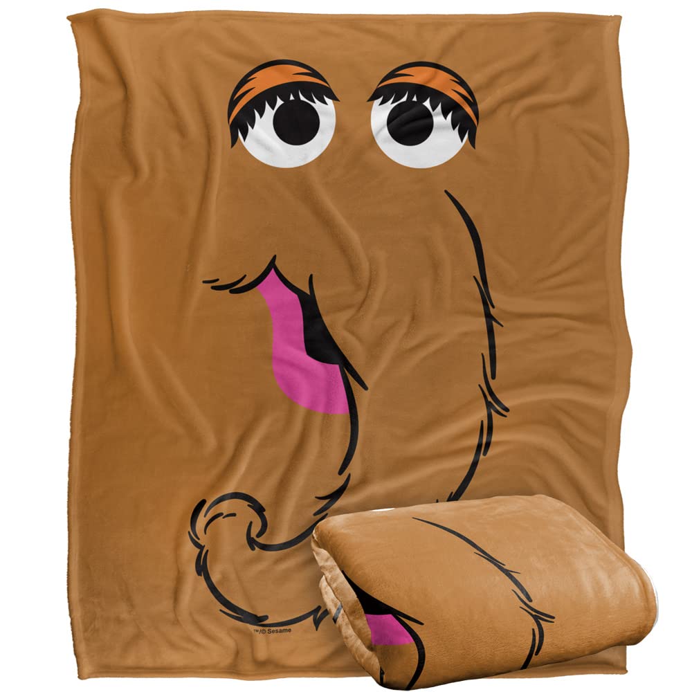 Sesame Street Snuffleupagus Face Officially Licensed Silky Touch Super Soft Throw Blanket 152 x 127 cm