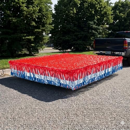 Andersons Red White & Blue Parade Float Decoration Kit Floral Sheeting Twist & Fringe for Golf Carts Cars Trucks SUVs Boats & Trailers Graduation Community Parade Floats and Homecoming