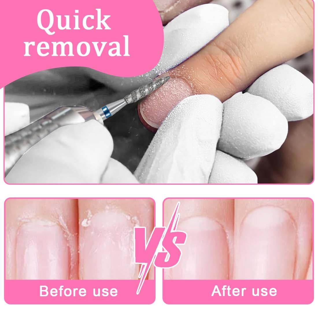 4 Pieces Diamond Cuticle Cutter Bits with Spiral Grooves 3/32 Inch Nail Cutter Tip for Nail Preparation Remueve Cutículas y Piel Muerta Fina