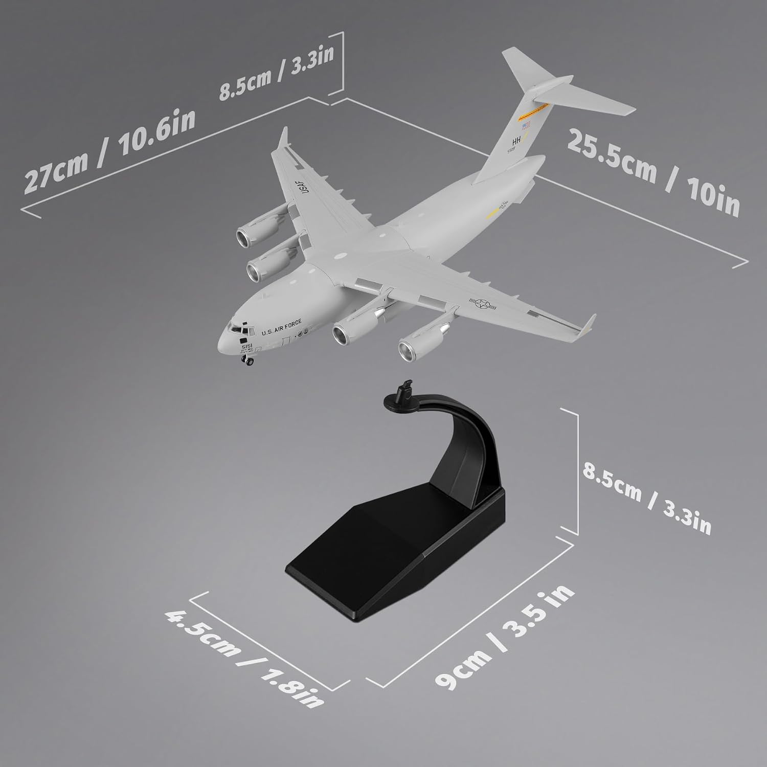 Sky Trek 1/200 Fighter Jet Model Air Force C-17 diecast Military Airplanes Aircraft kit for Collection and Gift