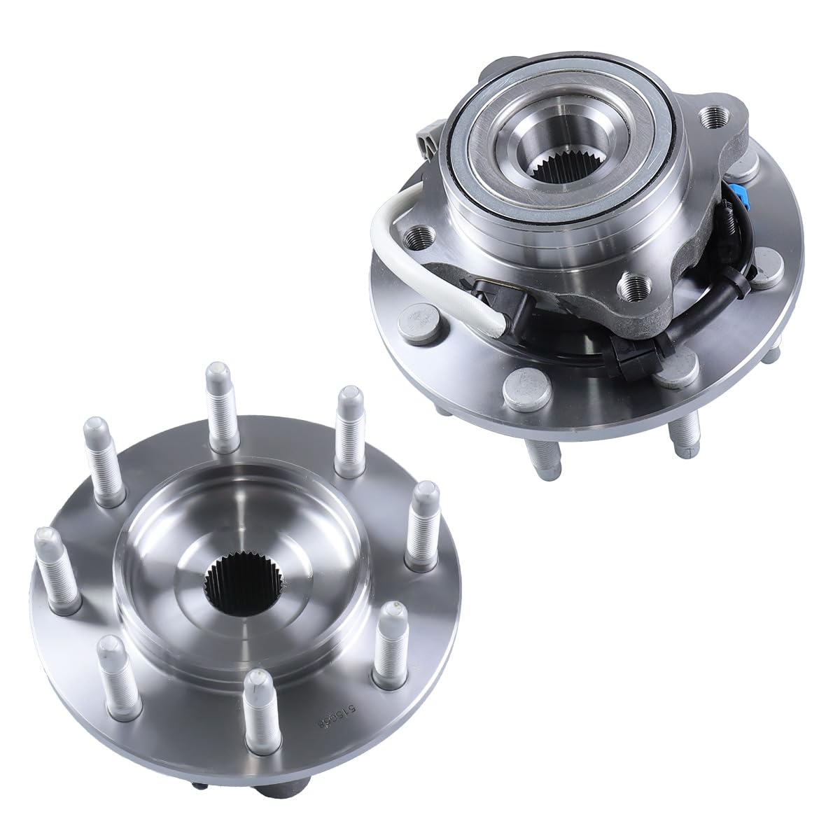 2Pcs Front Wheel Bearing Hub Assembly 515058 Compatible with Chevrolet Silverado 2500 1999-2004 & for Hummer H2 2003-2007 & for GMC Sierra 2500 1999-2004 Wheel Hub with 8 Lug ABS