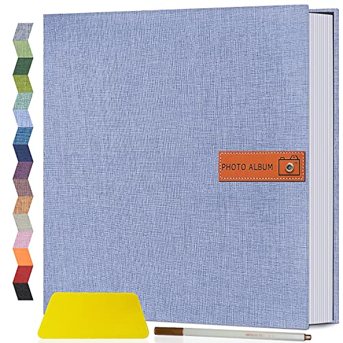 Image of Popotop Large Photo Album Self Adhesive 4x6 5x7 8x10 Scrapbook Album DIY Picture Book,Gifts for Mom,Family Baby and Wedding,with Metal Pen and Plastic Board