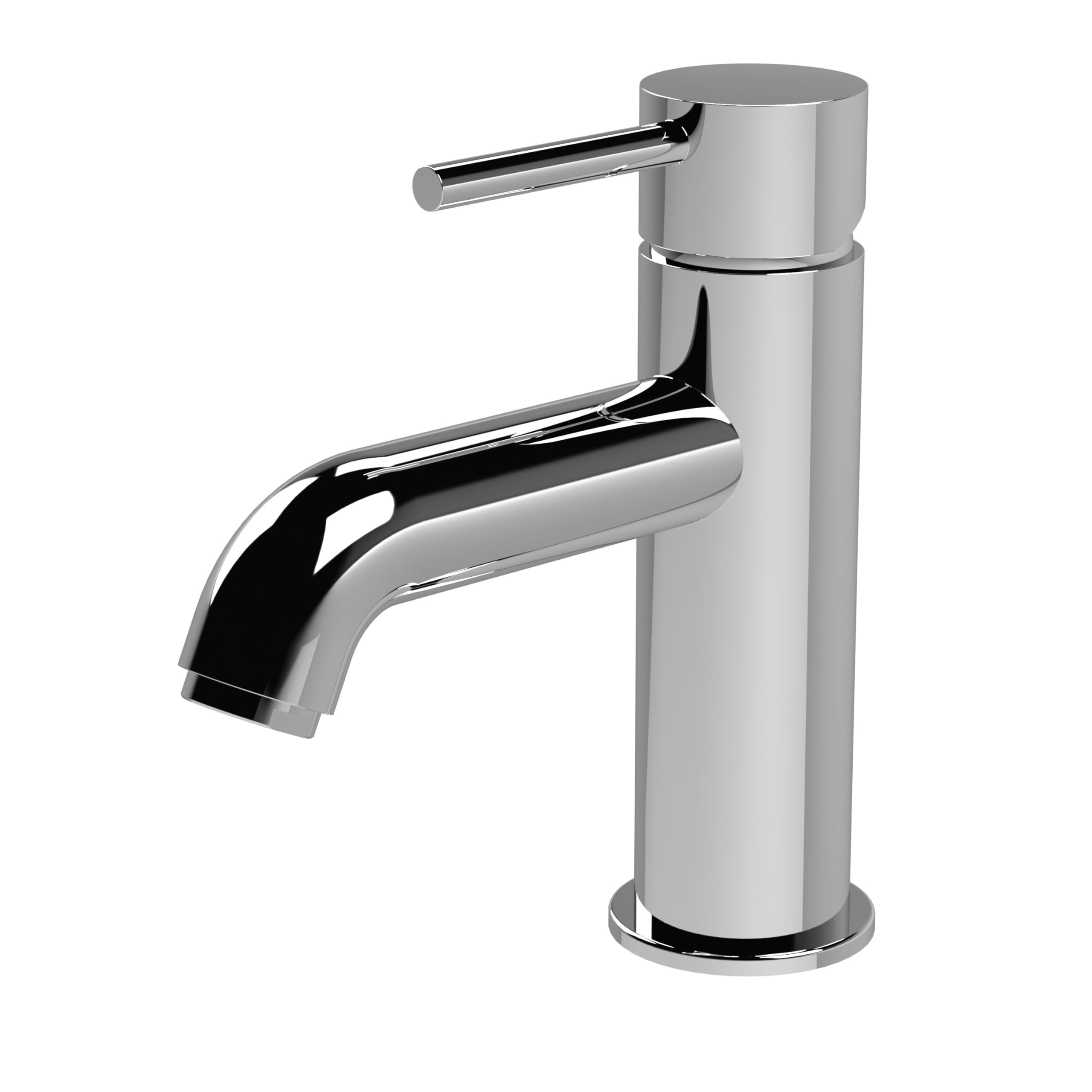 Balterley Bathroom Sink Taps, Mono Basin Mixer Tap with Push Button Waste, Single Lever Temperature Control Bathroom Tap, Round Body, Rounded Curve Down Spout Taps - 52 x 159 x 166mm (Chrome)