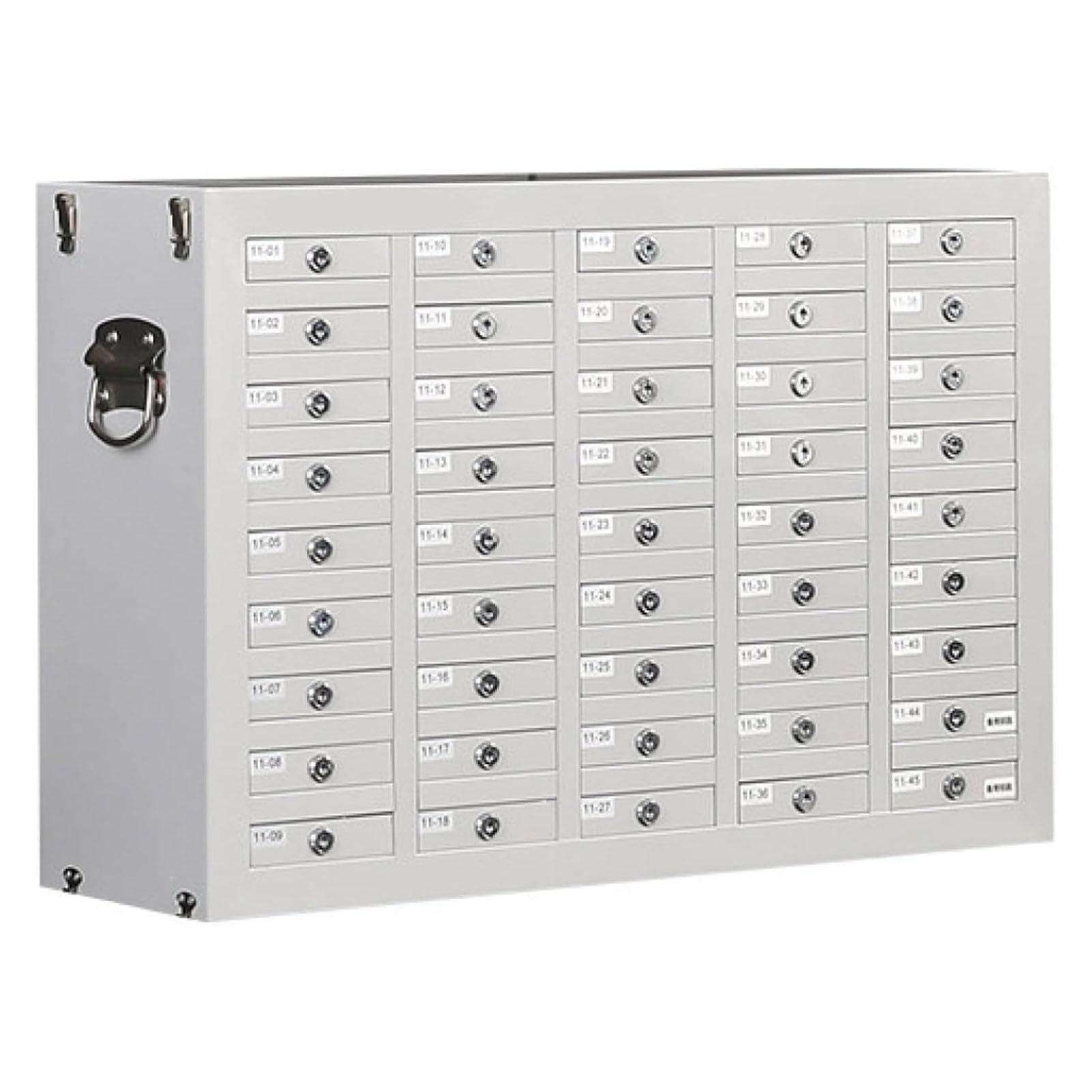 Casier de Rangement Métallique pour Téléphones Portables, Armoire pour Téléphones Mobiles avec Serrure, Casier À Tiroirs pour Téléphones Portables(5Grids)