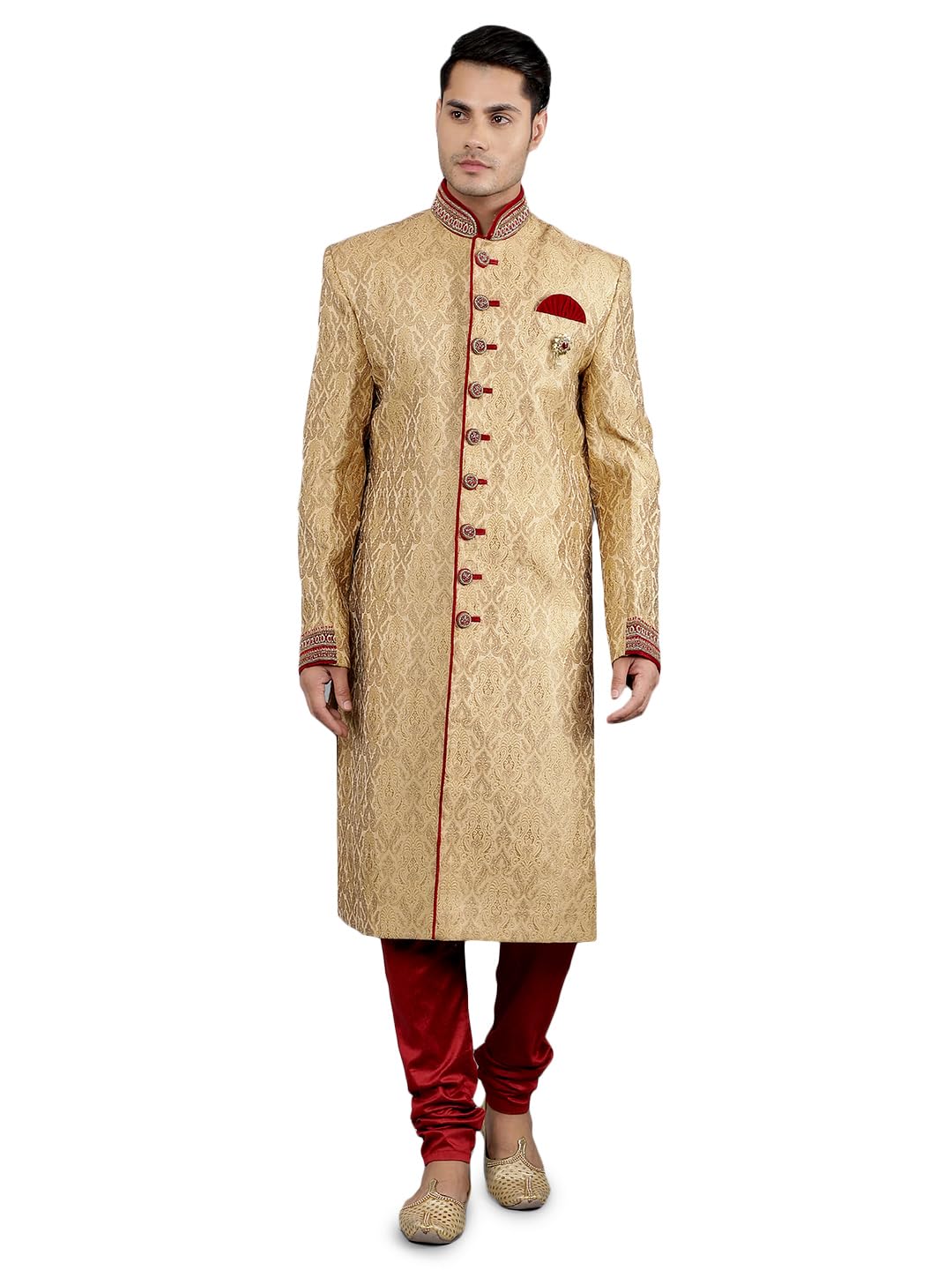 Men's Slim fit Woven Design Ethnic Sherwani Set-image-19