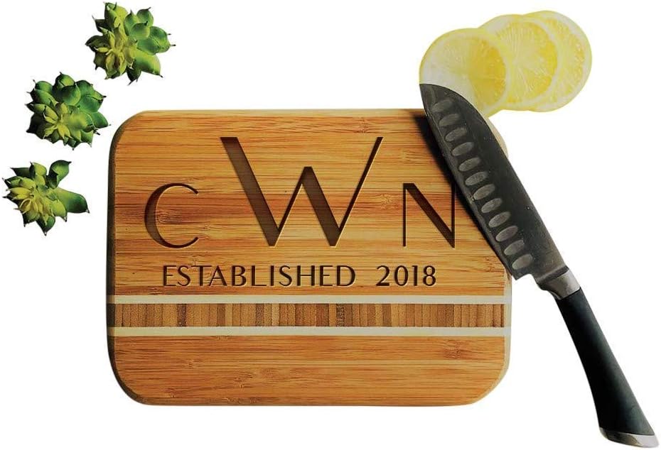 Personalized Bamboo Cutting Board Engraved Wedding Gift w/Wooden Inlay, Customizable-Barbados