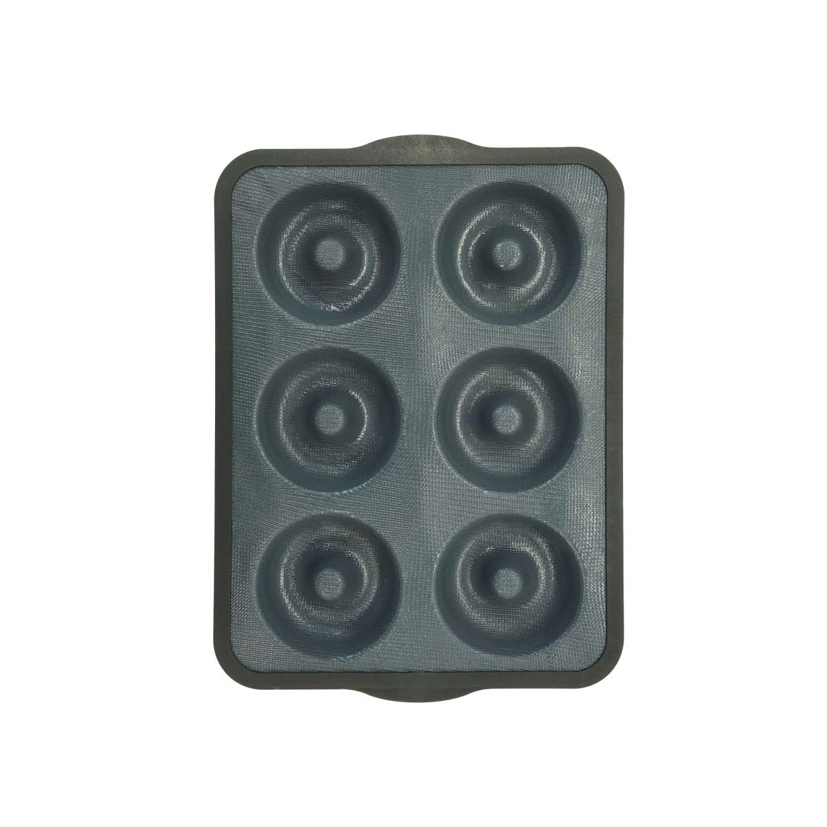 Zenker 685539 Silicone Fibreglass Doughnut Mould, 6 Doughnut Plate, Silicone, Fibreglass, Nylon, Grey, 36 x 26 x 3 cm Black