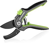 WORKPRO 8-Inch Anvil Pruning Shears with SK5 Steel Blades - Professional Garden Pruner for Tough Branches & Trimming, Green