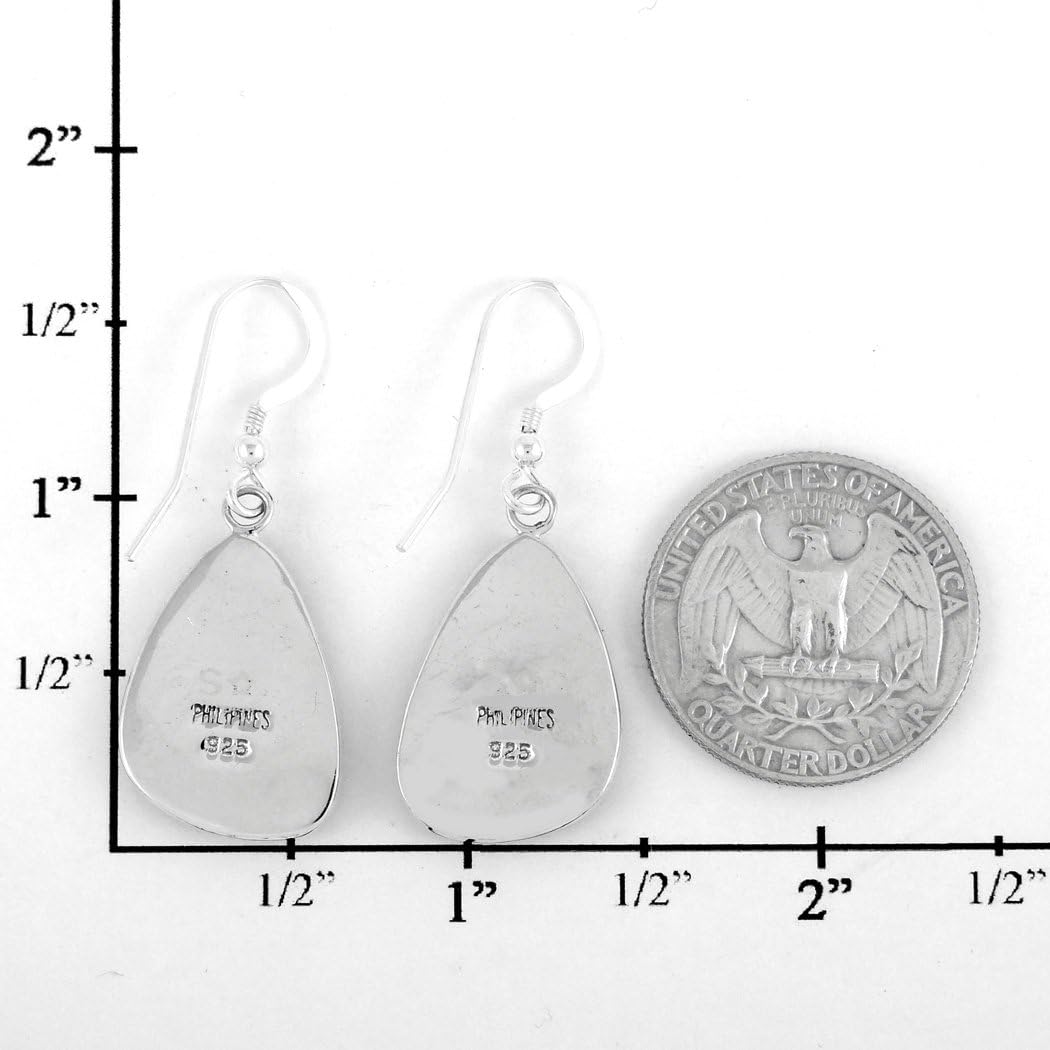 Turquoise Earrings Sterling Silver 925 & Genuine Gemstones - Image 4