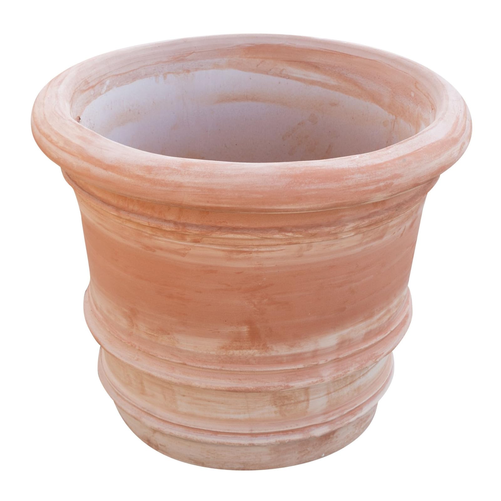 Biscottini Vase en terre cuite Toscane 50 x 44 x 50 cm - Grands pots en terre cuite pour l'extérieur et l'intérieur - Grand vase d'extérieur Made in Italy