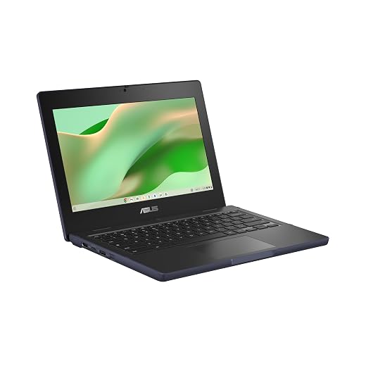 ASUS Chromebook CR11 Laptop robusta, pantalla de 11.6 pulgadas, procesador Intel N100, 4 GB de RAM, almacenamiento eMMC de 64 GB, protector antimicrobiano, teclado resistente a derrames, gris mineral