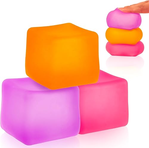 Miniatura 11 de Cubo sensorial para el estrés, relleno de gel de alta densidad con textura mate para niños y adultos, alivio del estrés y la ansiedad, apoyo
