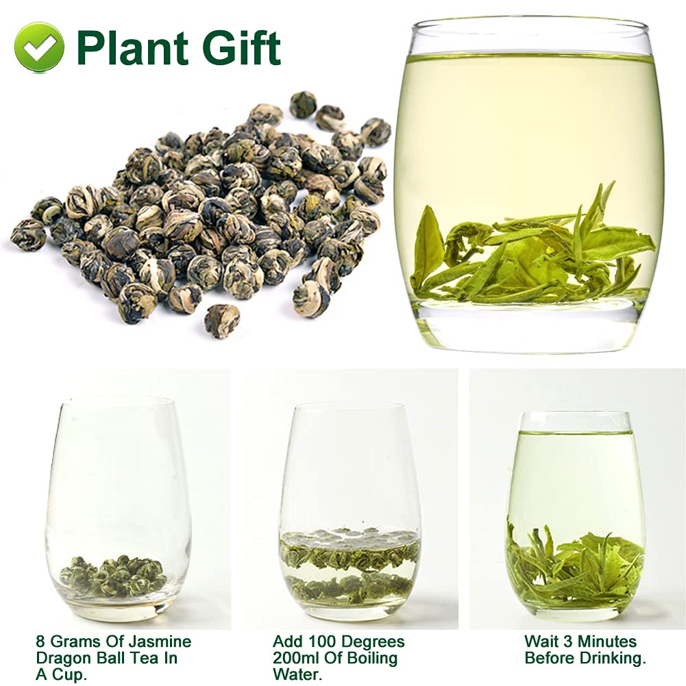 Plant Gift Jasmine Dragon Pearls 130G/4.58oz 龙珠茶 Té verde hoja suelta, perlas de jazmín té dragón bola, mejor té de jazmín, té oolong