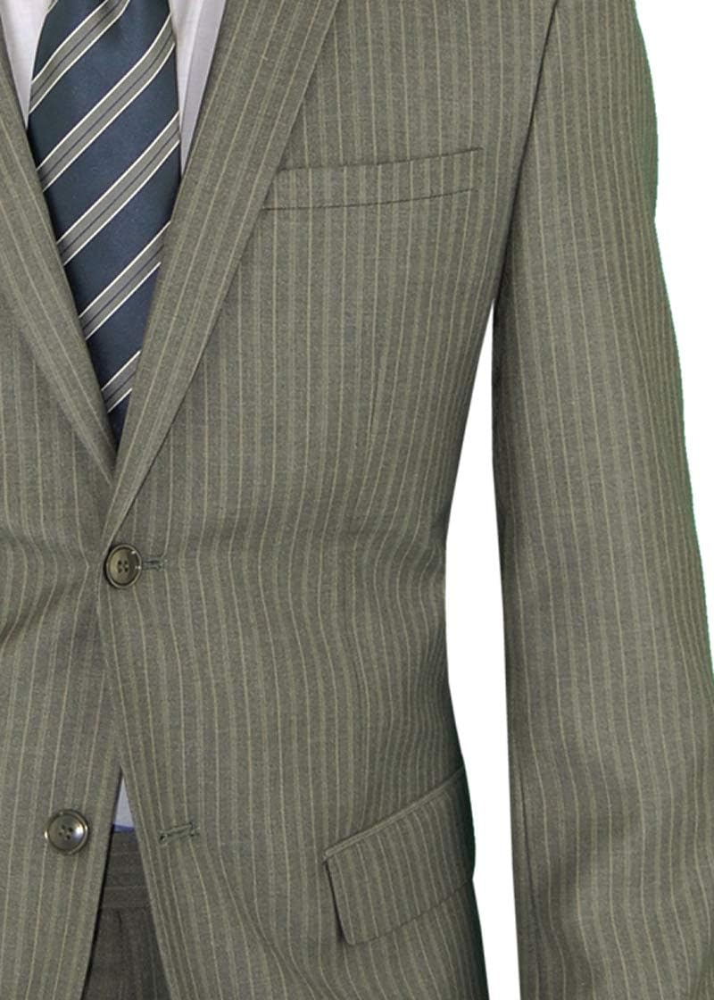 Marzzotti Men's Gianni Fit Suit Two Button Taupe Stripe