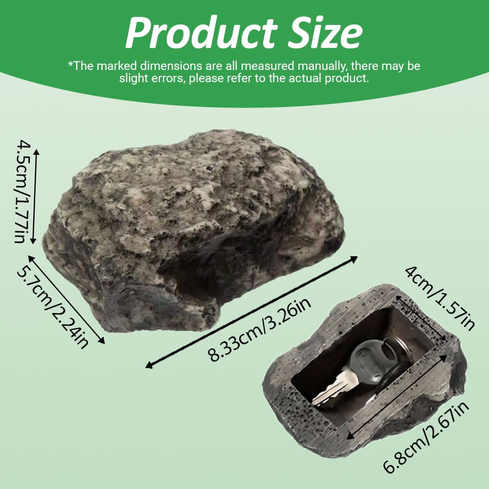 Fake Rock Storage Box, 3.26in×2.24in×1.77in Keys Hider - Image 2
