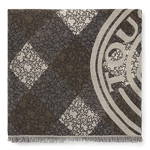 TOUS Foulard de Algodón Para Mujer en Color Marrón, Medidas 200 x 75 cm, Original y Elegante, Colección Kaos