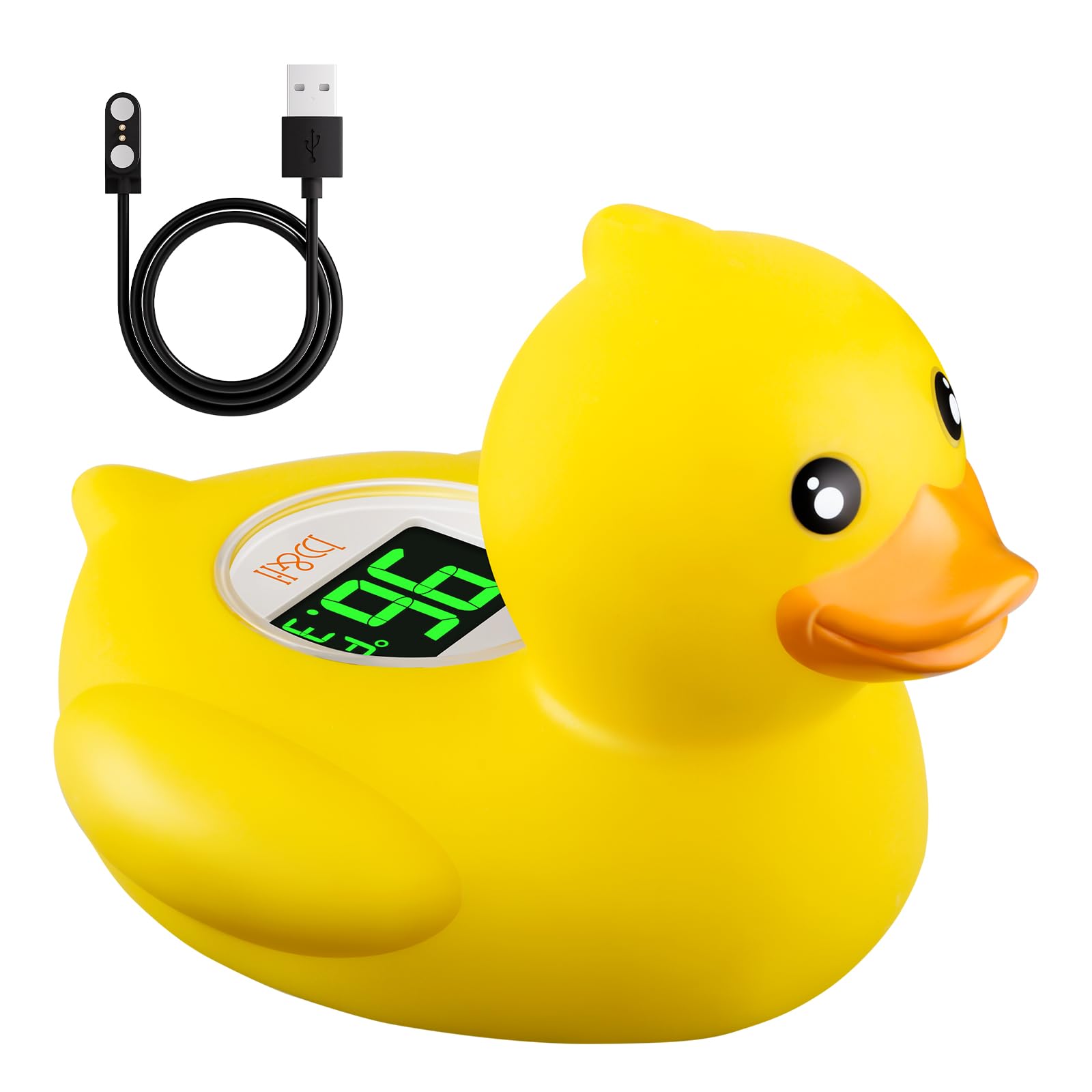 b&h Baby Bath Thermometer - USB Rechargeable, Instant & Accurate Temperature Readings, Waterproof, Digital Water Temperature Monitor for Newborns & Toddlers (Classic Charging Duck)