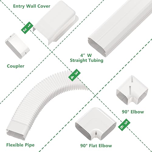 Miniatura 3 de Forestchill Kit de cubierta decorativa de PVC de 4 pulgadas y 25 pies para aire acondicionado mini split sin conductos, sistemas centrales de CA y