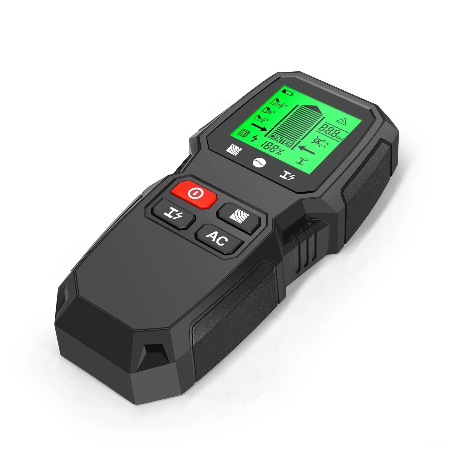 5 In 1 Wall Stud Finder Wall Scanner LCD Electronic Detector Metal Live Wires Detection(Nero)