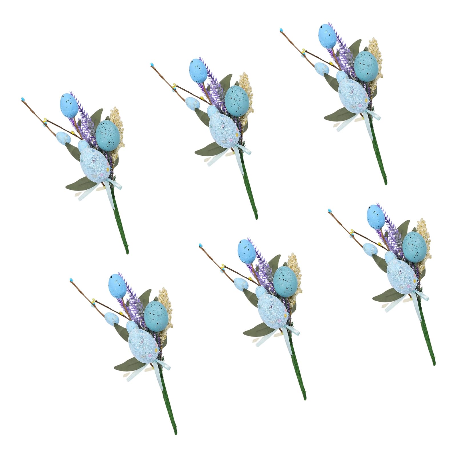 Buxuaaaa 6Pcs Easter Eggs Artificial Flower Bouquets for Mantels Tabletop Display Indoor and Outdoor Festival Flower Arrangements Easter Decoration